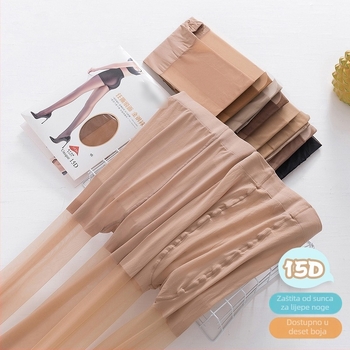 Meiersi 8120 Ženske ljetne 15D tanke pantyhose s satenskim završetkom, otporne na kidanje, UV zaštita