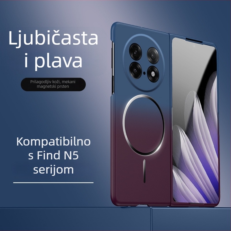 Oppo Find N5 futrola za sklopni zaslon s gradijentnom bojom i magnetskim prstenom, mat PC, zaštita od pada