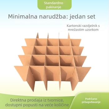 Pregrade s mrežom Tic-Tac-Toe u kartonskim kutijama, odjeljci za voće i jaja, prilagodljivi unutarnji dijelovi.