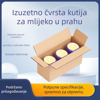 Petostruki ekstra čvrsti karton za mlijeko u prahu, s zaštitom zračnim stupovima, za 2–6 konzervi