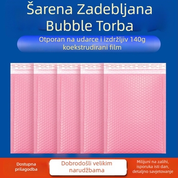 Ružičasta koverta s mehurićima od koekstrudirane PE folije, debela, vodootporna ambalaža