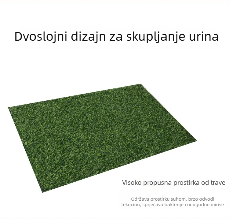 Umjetna trava za pse - ekstra velika trostruka toaletna površina s podlogom za trening
