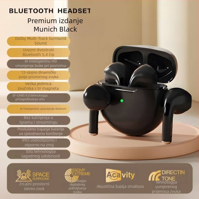Bluetooth slušalice, bežične, polovično ugrađene u uho, jedno ili dva uha, visoke kvalitete, za sport, glazbu, vožnju i pozive, uz redukciju buke i dugo trajanje baterije