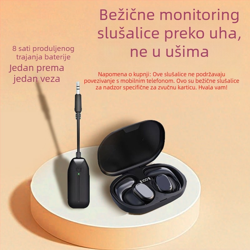 Bežične Bluetooth slušalice s koštanom kondukcijom, dizajn s udicom za uho, ne ulaze u uho, dugi vijek baterije, kompatibilne sa zvučnom kartom
