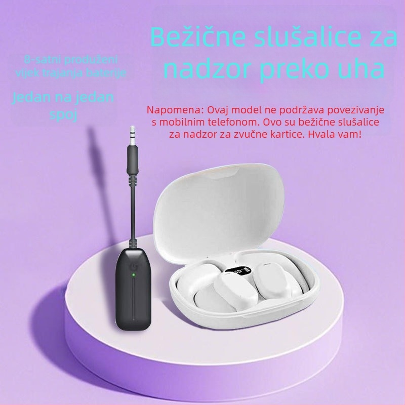 Bežične Bluetooth slušalice s koštanom kondukcijom, dizajn s udicom za uho, ne ulaze u uho, dugi vijek baterije, kompatibilne sa zvučnom kartom