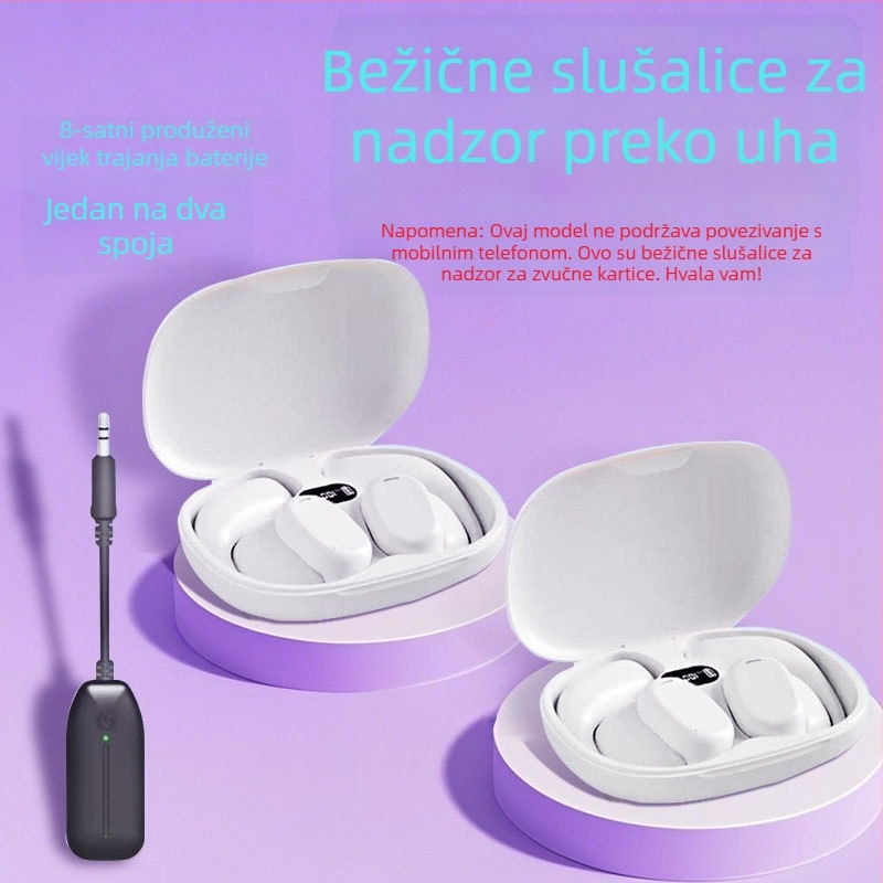 Bežične Bluetooth slušalice s koštanom kondukcijom, dizajn s udicom za uho, ne ulaze u uho, dugi vijek baterije, kompatibilne sa zvučnom kartom