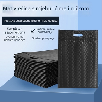 Crna matirana kuverta s mjehurićima za odjeću, vodootporna, debeli dvostruki film s mjehurićima