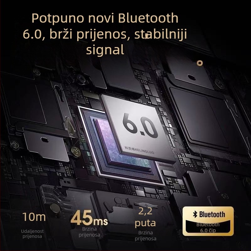JS682A Bežične Bluetooth slušalice s kostnom kondukcijom i klipsom za uho, dug rad baterije, udobne za sport
