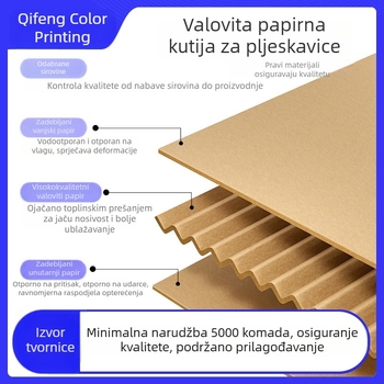 Pravougaoni set kutija za ručak od valovitog kartona za pakiranje hrane, prilagođena kartonska kutija 250 gsm, darovna kutija