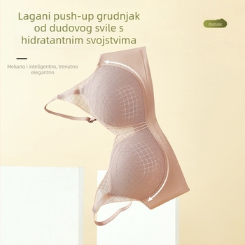 Seksi čipkasti grudnjak s izrezom i dubokim V, hidratantni učinak, push-up, tanak gornji dio i debeli donji dio, AB veličina