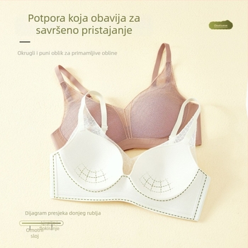 Seksi čipkasti grudnjak s izrezom i dubokim V, hidratantni učinak, push-up, tanak gornji dio i debeli donji dio, AB veličina