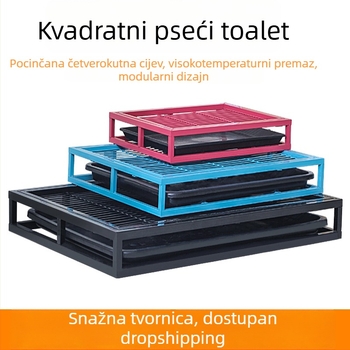 Podijeljena toaletna zdjela za pse malih pasmina, metalna posuda s ispiranjem