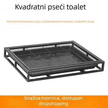 Podijeljena toaletna zdjela za pse malih pasmina, metalna posuda s ispiranjem