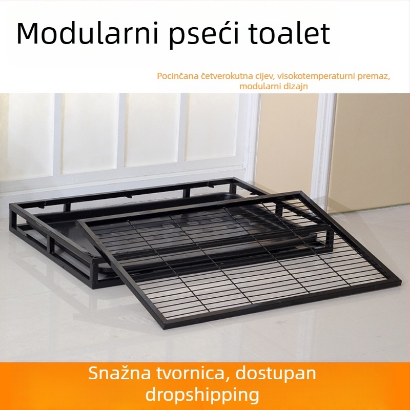 Podijeljena toaletna zdjela za pse malih pasmina, metalna posuda s ispiranjem