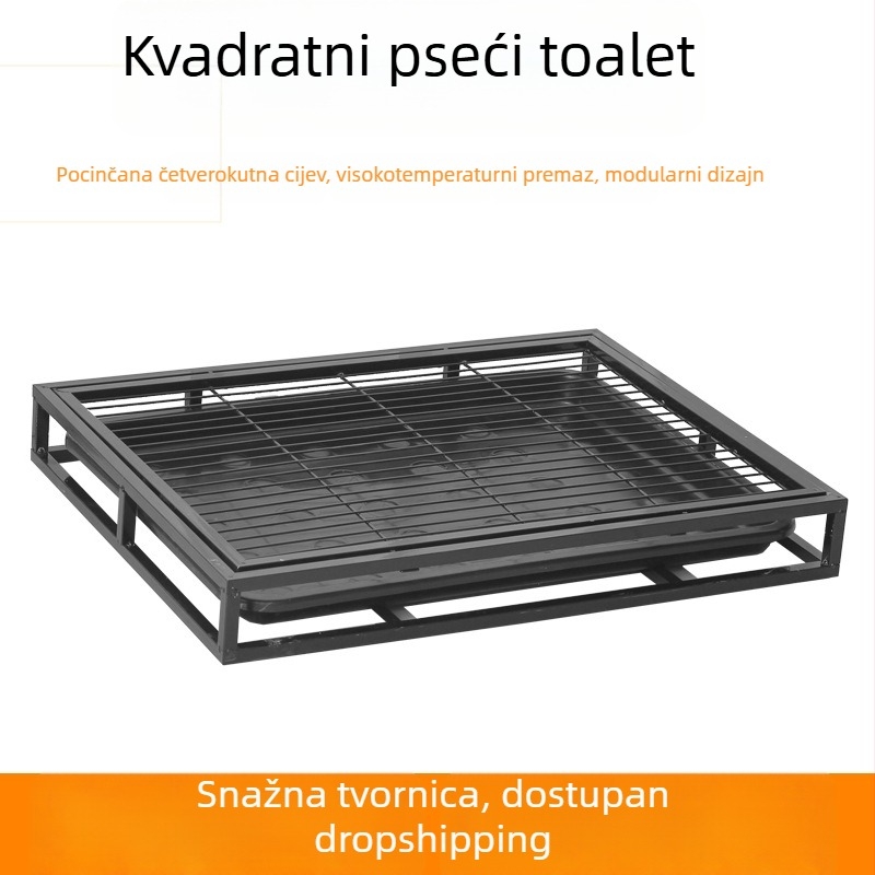 Podijeljena toaletna zdjela za pse malih pasmina, metalna posuda s ispiranjem