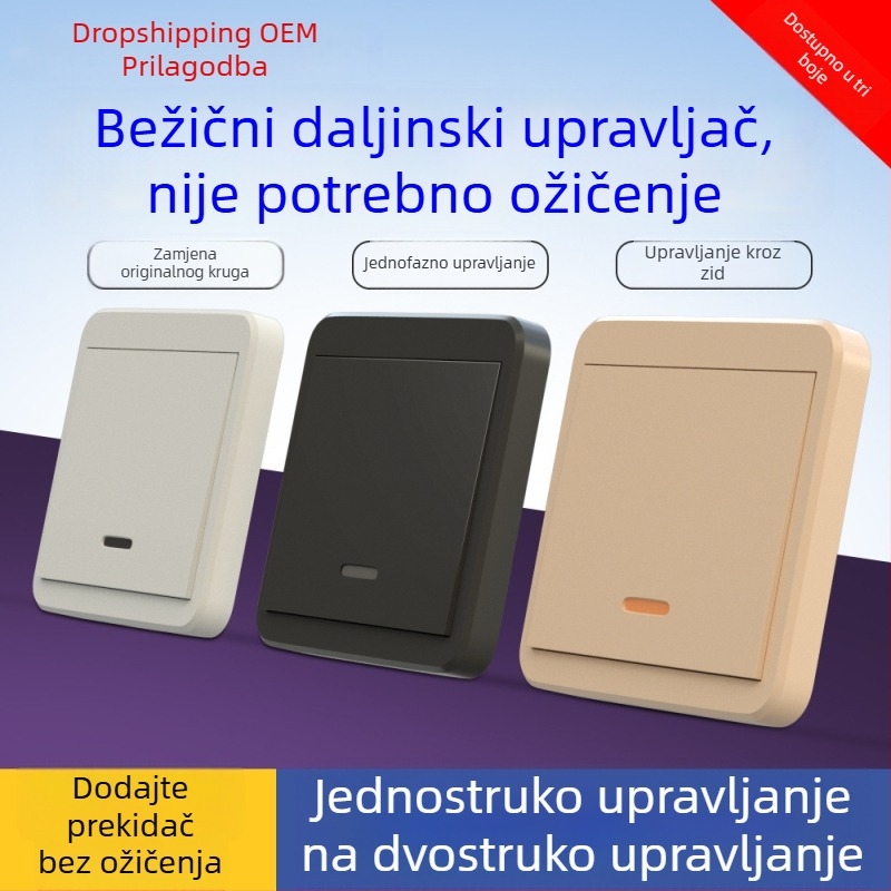 Bežični daljinski prekidač s dvostrukim upravljanjem za kućno osvjetljenje, bežični panel, 220V pametni upravljač