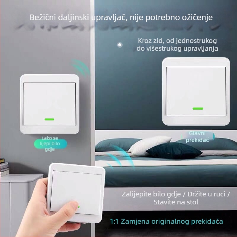 Bežični daljinski prekidač s dvostrukim upravljanjem za kućno osvjetljenje, bežični panel, 220V pametni upravljač