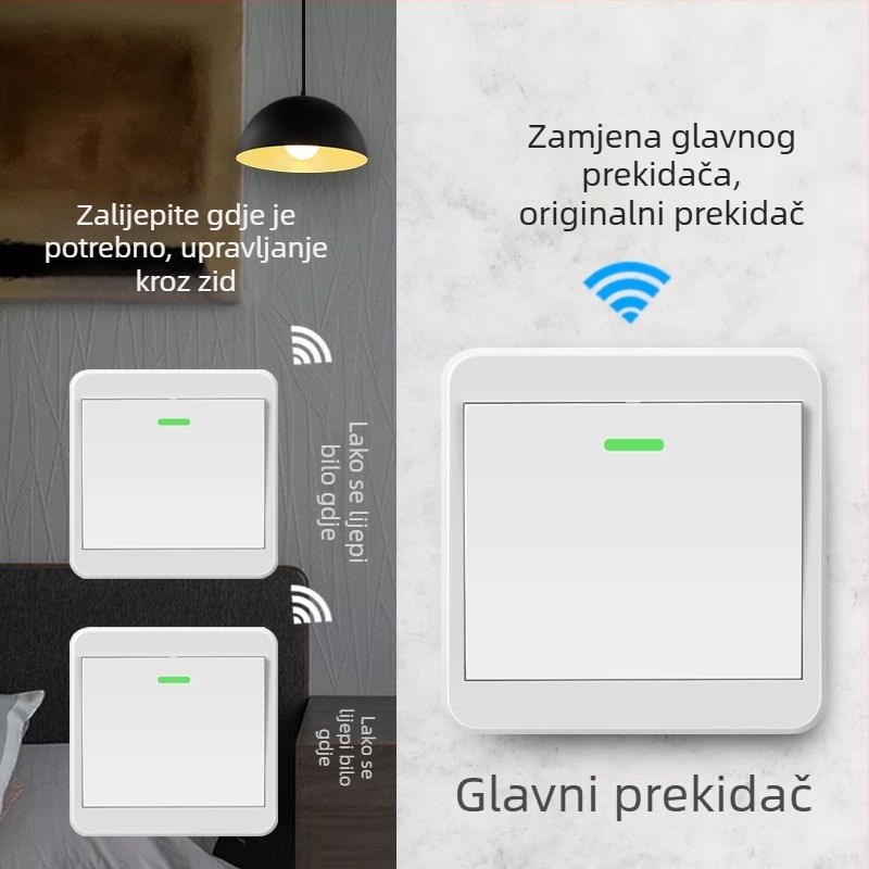 Bežični daljinski prekidač s dvostrukim upravljanjem za kućno osvjetljenje, bežični panel, 220V pametni upravljač