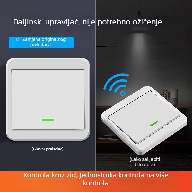 Bežični daljinski prekidač s dvostrukim upravljanjem za kućno osvjetljenje, bežični panel, 220V pametni upravljač