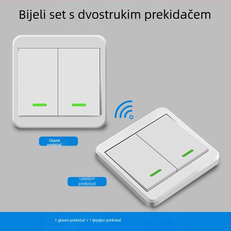 Bežični daljinski prekidač s dvostrukim upravljanjem za kućno osvjetljenje, bežični panel, 220V pametni upravljač