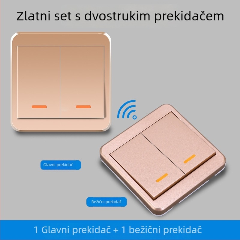 Bežični daljinski prekidač s dvostrukim upravljanjem za kućno osvjetljenje, bežični panel, 220V pametni upravljač