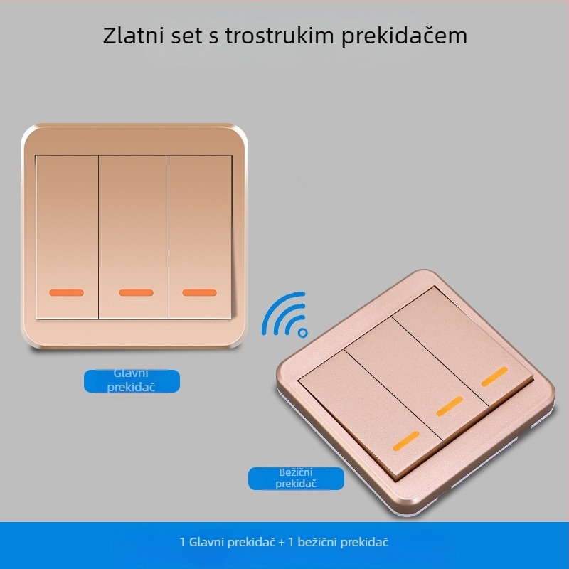 Bežični daljinski prekidač s dvostrukim upravljanjem za kućno osvjetljenje, bežični panel, 220V pametni upravljač