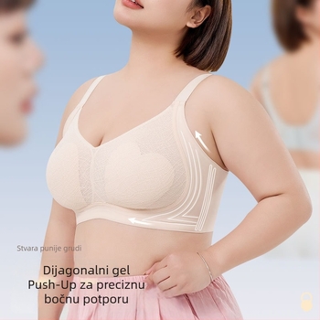 L2 Plus Size grudnjak bez šavova s podizanjem i bočnom podrškom, 3/4 košarica