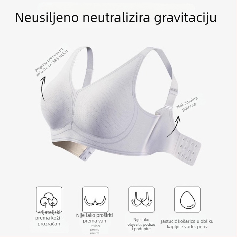 Bežični grudnjak od modalnog materijala, plus veličina, tanke oblikovane košarice, prozračan, bezšivne leđa