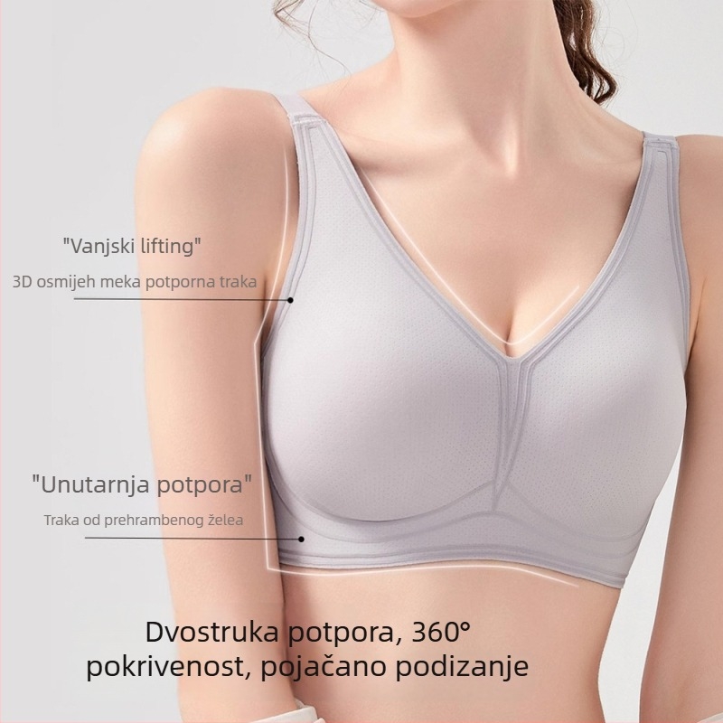 Bežični grudnjak od modalnog materijala, plus veličina, tanke oblikovane košarice, prozračan, bezšivne leđa