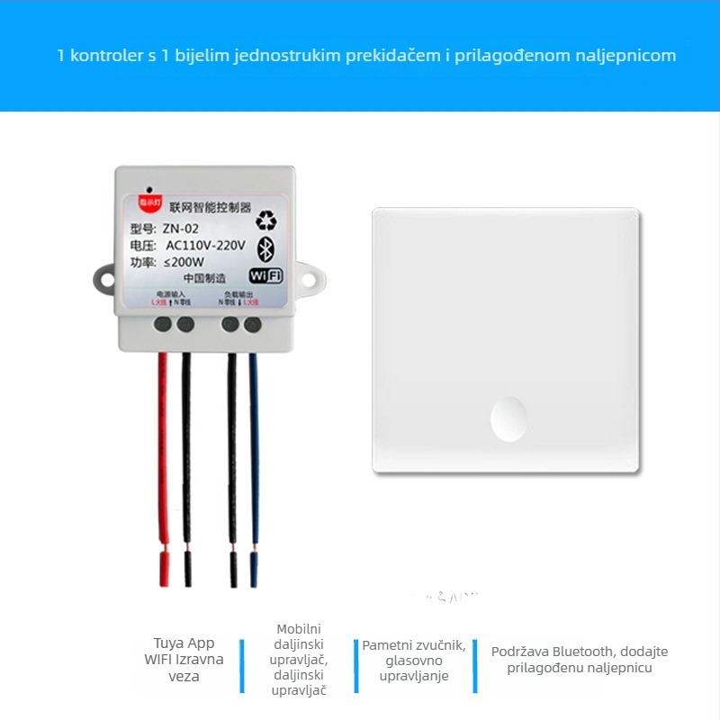 Pametni prekidač s Wi‑Fi i Bluetooth, dualni način za lampe i ventilatore, upravljanje mobilnom aplikacijom