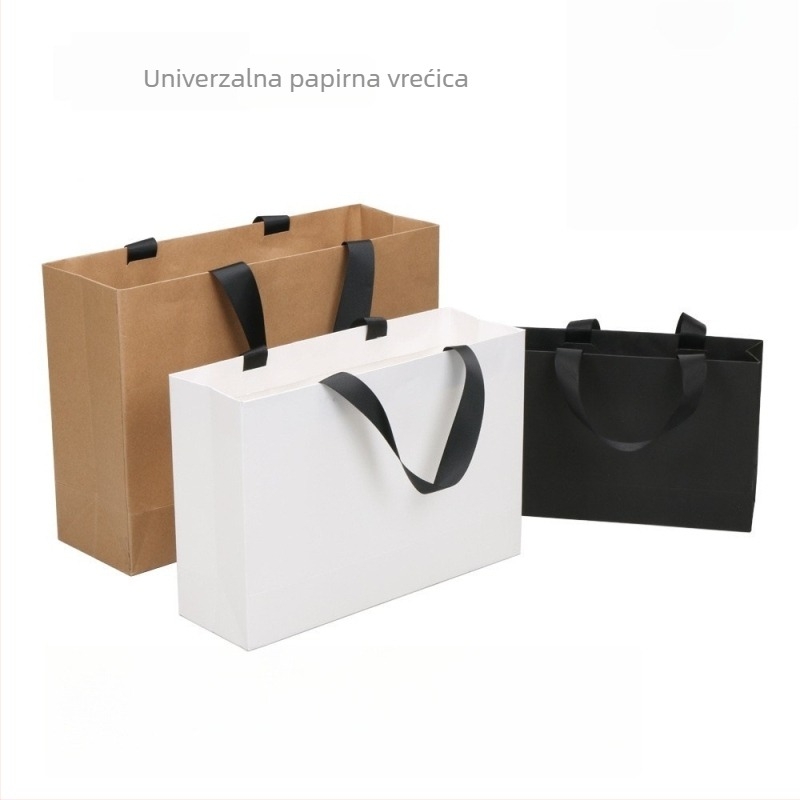 Darovne vrećice od kraft papira, prazne tote torbe za odjeću, torbe s užetnim ručkama, reklamne i promotivne torbe s otiskom