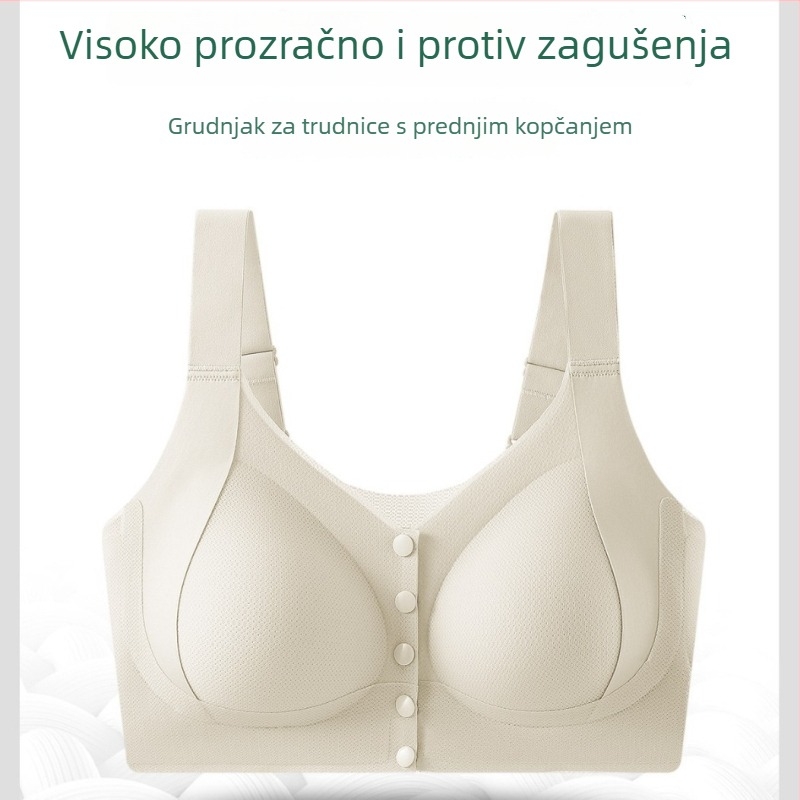 Ljetni prozračni mrežasti lagani grudnjak s prednjim zatvaračem, za plus veličinu, udoban, s visokim bočnim pokrovima i tankim košaricama