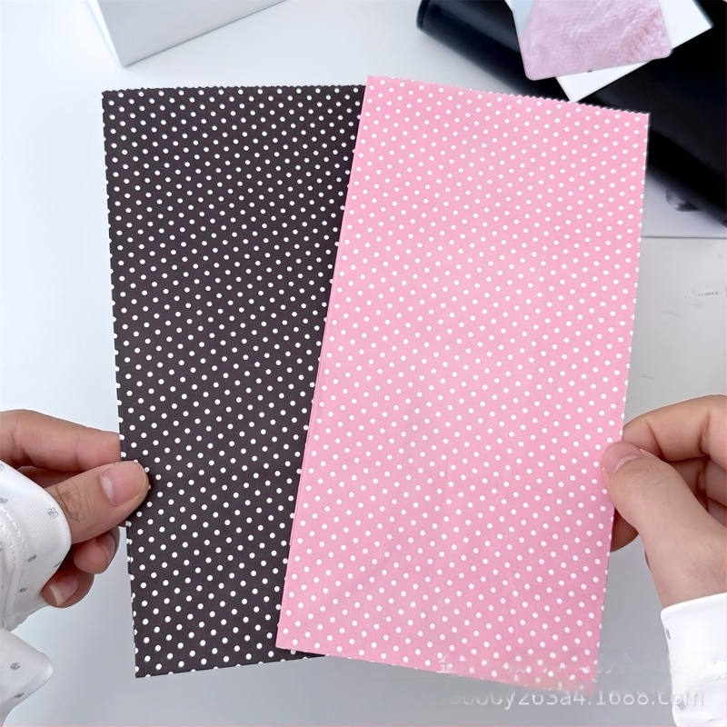Kraft papirnate torbice s crnim i ružičastim točkicama za DIY pohranjivanje, zatvorene vrećice za manje kartice, 10 kom, dimenzije 9x6x18 cm