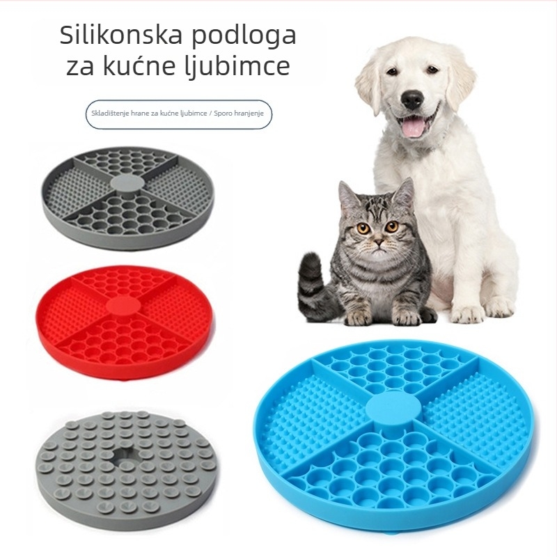 Podignuta silikonska podloga za sporo hranjenje pasa, podloga za lizanje s zaštitom od gušenja