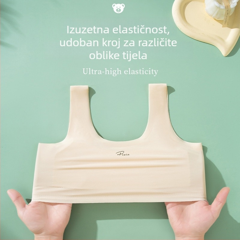 Djevojačko donje rublje za razdoblje razvoja (8–12 godina), top bez rukava s antibakterijskom 7A, jednostavan stražnji dizajn.