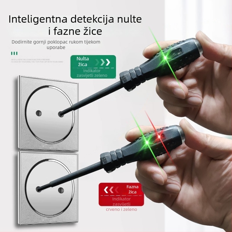 Višestruki odvijač za električare s LED indikatorom visoke svjetline za ispitivanje kontinuiteta i curenja struje