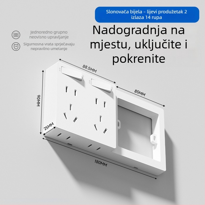 Zidni produžni utikač tipa 86, fiksni, višenamjenski