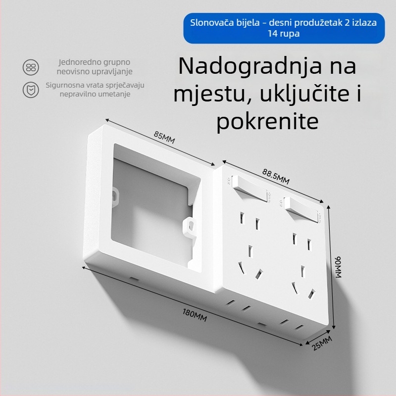 Zidni produžni utikač tipa 86, fiksni, višenamjenski
