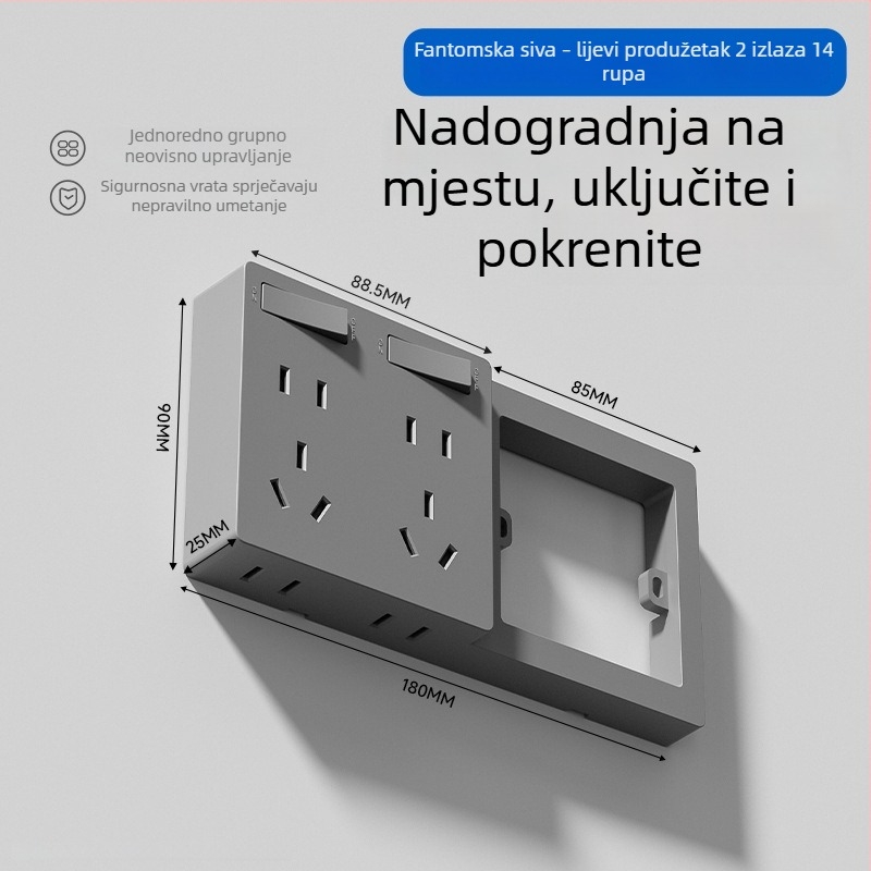 Zidni produžni utikač tipa 86, fiksni, višenamjenski