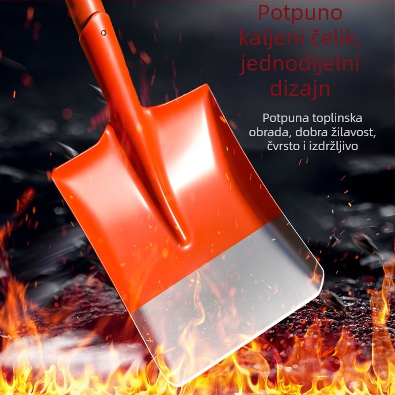 Lopata s drškom od drveta, velika veličina, mangan čelik, visoka tvrdoća, za poljoprivredne poslove i iskopavanje stabala