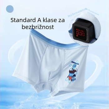 Dječje bokserice od ice-silk, unisex, s printom crtića, prozračne, bez stiskanja, za djecu 3–8 godina (100–140 cm)