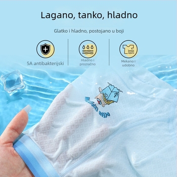 Dječje bokserice od ice-silk, unisex, s printom crtića, prozračne, bez stiskanja, za djecu 3–8 godina (100–140 cm)