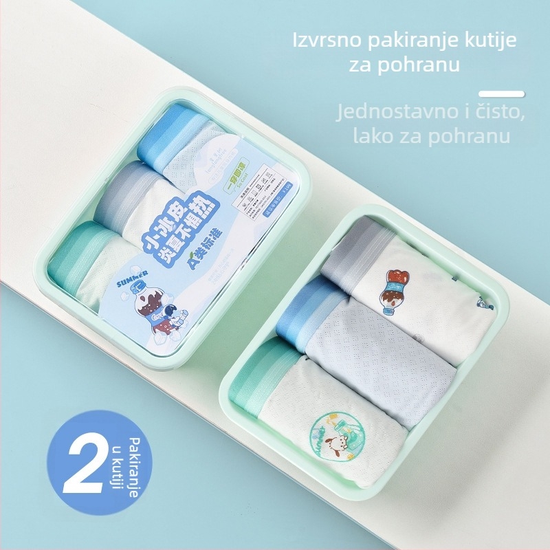 Dječje bokserice od ice-silk, unisex, s printom crtića, prozračne, bez stiskanja, za djecu 3–8 godina (100–140 cm)