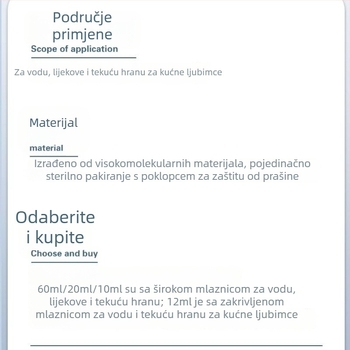 Siringa za hranjenje mačaka s dispenzerom vode