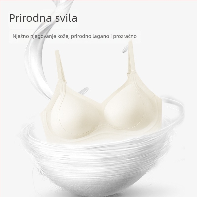 Sutien od svile Mulberry, antibakterijski, prozračan, bezšivne, push-up, meka podrška, čvrste košarice, za žene