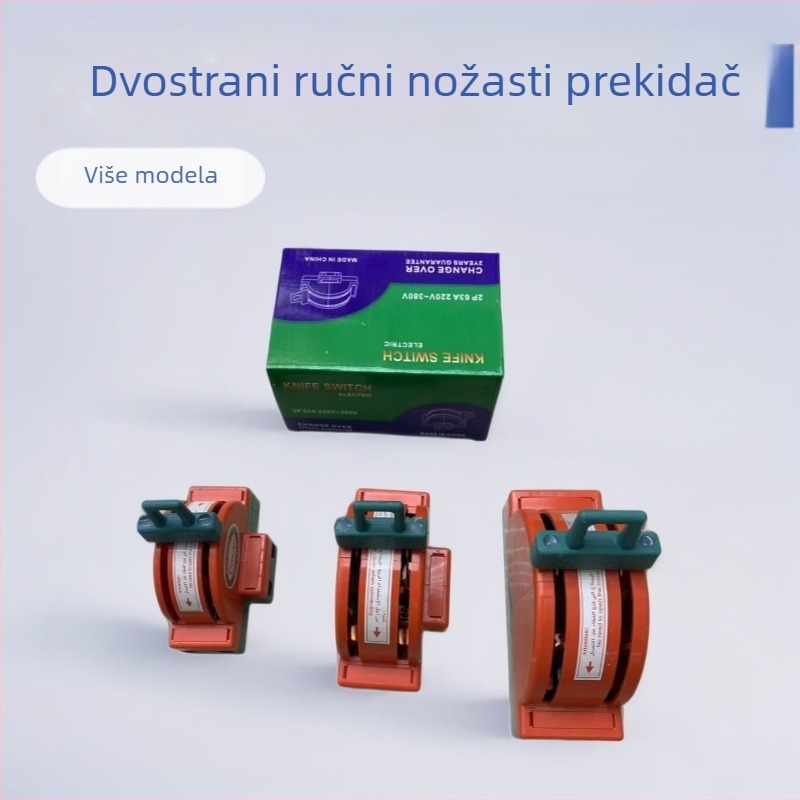 Narančasti, potpuno bakreni, otvorenog tipa dvodirekcijski sigurnosni ručni prekidač za industrijsku, komercijalnu i kućnu upotrebu, do 36 V
