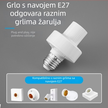 Bežični daljinski upravljač za E27 utičnicu lampe, univerzalni 220V pametni prekidač za spavaću sobu i LED žarulju