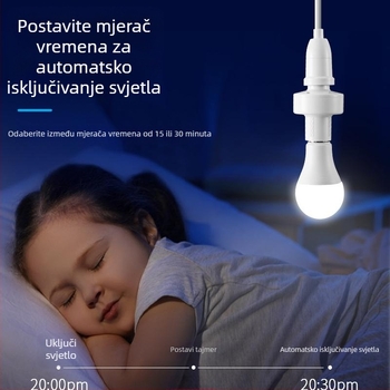 Bežični daljinski upravljač za E27 utičnicu lampe, univerzalni 220V pametni prekidač za spavaću sobu i LED žarulju
