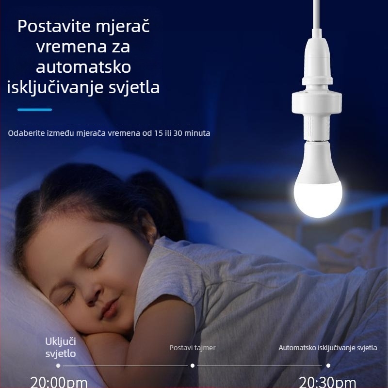 Bežični daljinski upravljač za E27 utičnicu lampe, univerzalni 220V pametni prekidač za spavaću sobu i LED žarulju
