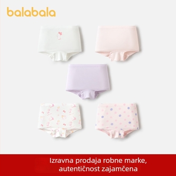 Balabala dječje pamučne bokserice za djevojčice, antibakterijske, ne zatežu, paket od pet komada, za djecu 3–8 godina